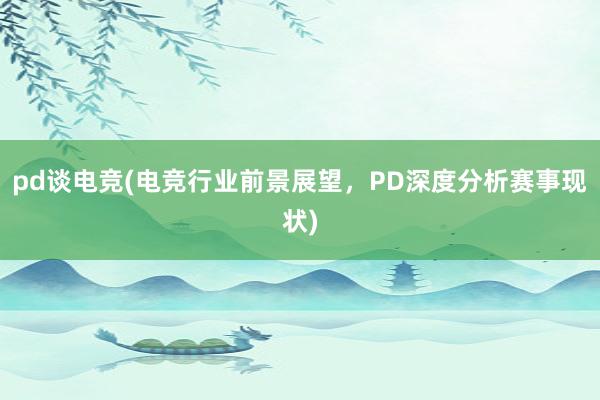 pd谈电竞(电竞行业前景展望，PD深度分析赛事现状)