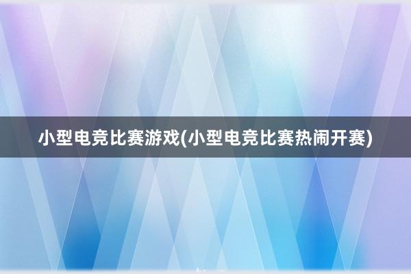 小型电竞比赛游戏(小型电竞比赛热闹开赛)