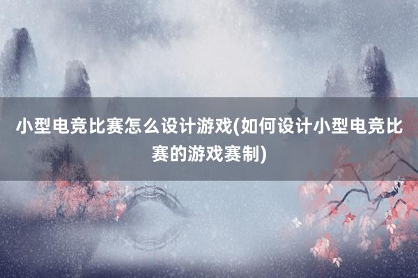 小型电竞比赛怎么设计游戏(如何设计小型电竞比赛的游戏赛制)