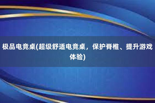 极品电竞桌(超级舒适电竞桌，保护脊椎、提升游戏体验)