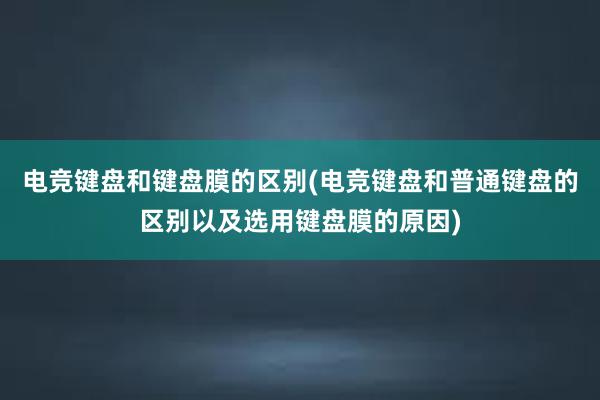 电竞键盘和键盘膜的区别(电竞键盘和普通键盘的区别以及选用键盘膜的原因)