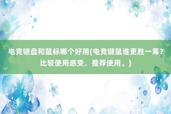 电竞键盘和鼠标哪个好用(电竞键鼠谁更胜一筹？比较使用感受，推荐使用。)