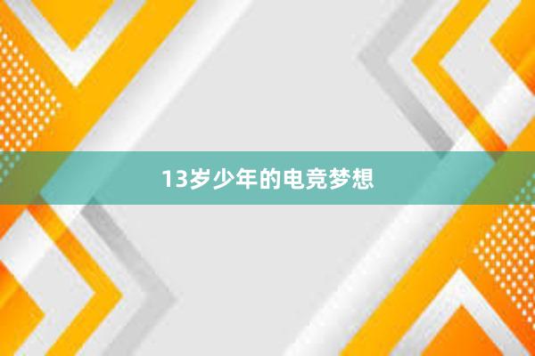 13岁少年的电竞梦想