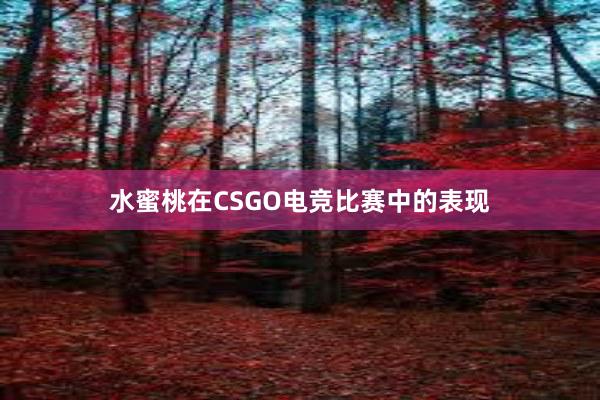 水蜜桃在CSGO电竞比赛中的表现