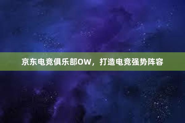 京东电竞俱乐部OW，打造电竞强势阵容