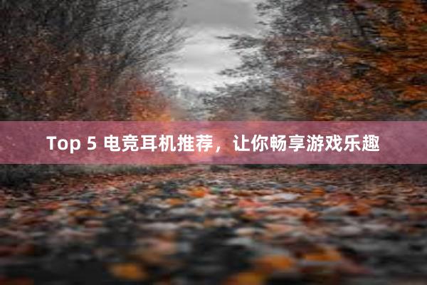 Top 5 电竞耳机推荐，让你畅享游戏乐趣