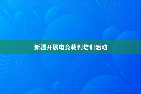 新疆开展电竞裁判培训活动