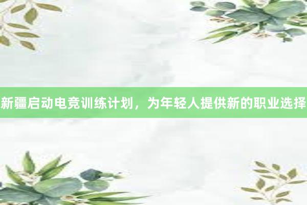 新疆启动电竞训练计划，为年轻人提供新的职业选择