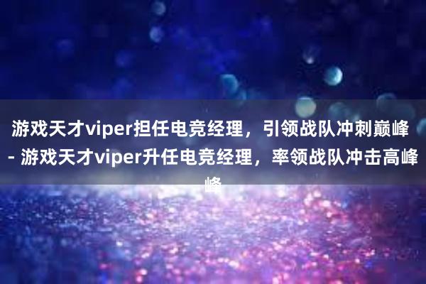 游戏天才viper担任电竞经理，引领战队冲刺巅峰 - 游戏天才viper升任电竞经理，率领战队冲击高峰