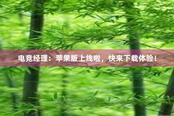 电竞经理：苹果版上线啦，快来下载体验！