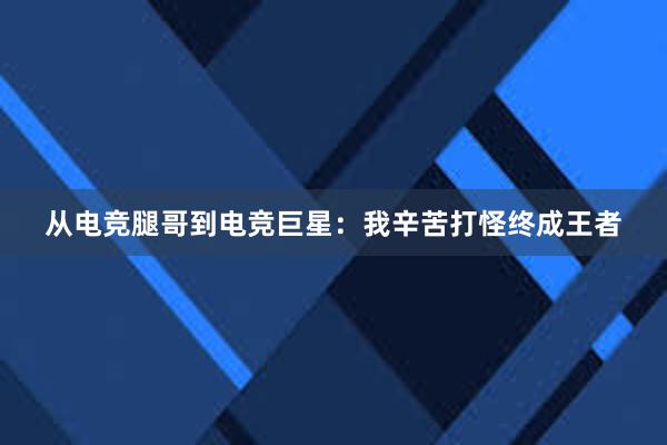 从电竞腿哥到电竞巨星：我辛苦打怪终成王者